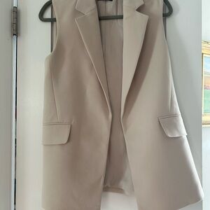 Theory Cream Sleeveless Blazer Vest